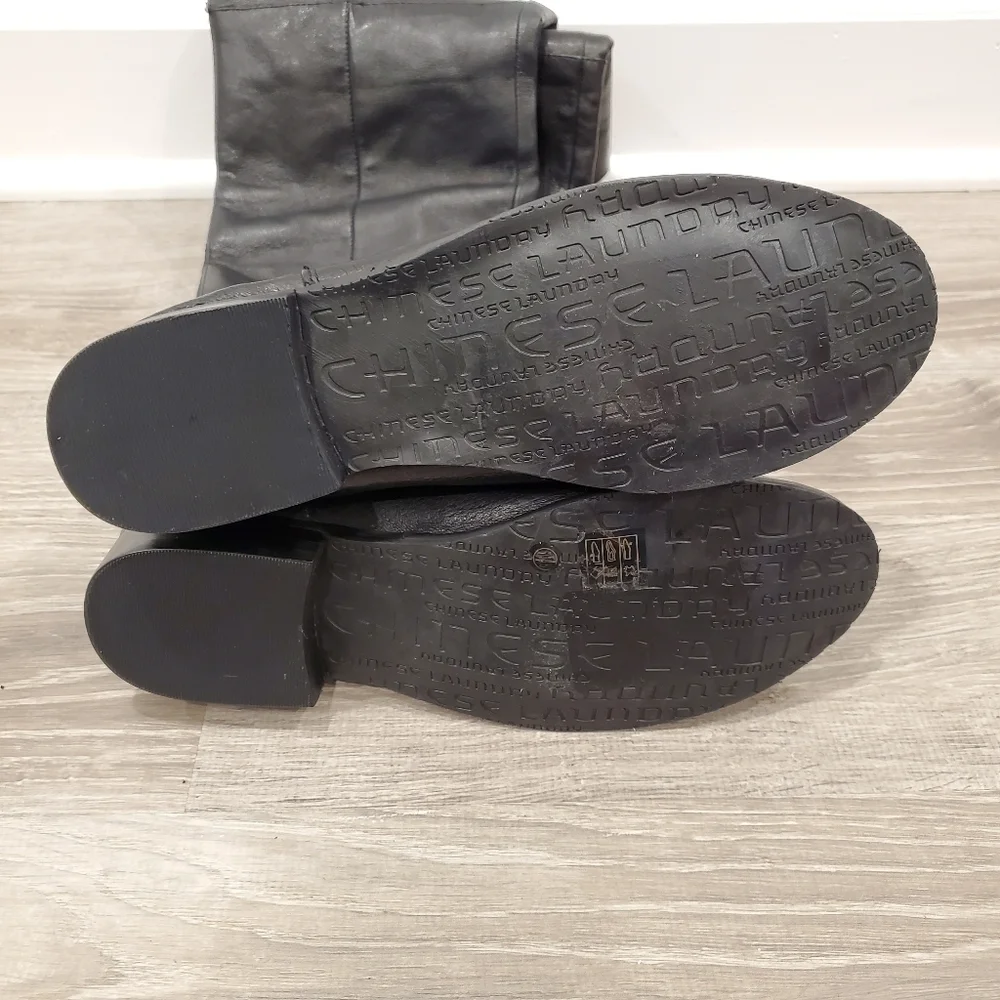 NEW Chinese Laundry Fawn Black Leather Boots